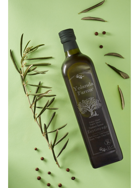 Yolanda Farms® Olive Oil Memecik ilk Hasat Zeytinyağı 0.2 asit - 515 polifenol 1 Litre Filtresiz 