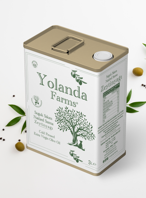 Yolanda Farms®  Soğuk Sıkım Natürel Sızma Zeytinyağı  ilk hasat 0.5 asit - 3 Litre filtresiz