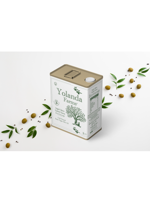 Yolanda Farms®  Soğuk Sıkım Natürel Sızma Zeytinyağı  ilk hasat 0.5 asit - 3 Litre filtresiz
